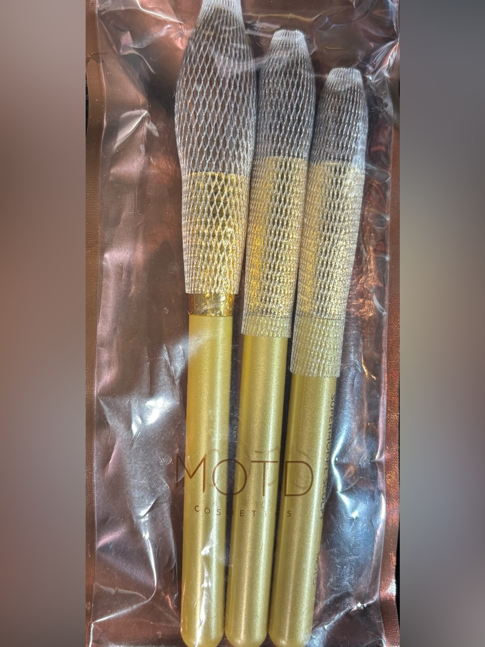 NEW- MOTD Cosmetics Gold Goddess Set of 3 Brushes (Cheeky, Sculpt & Bronzer)